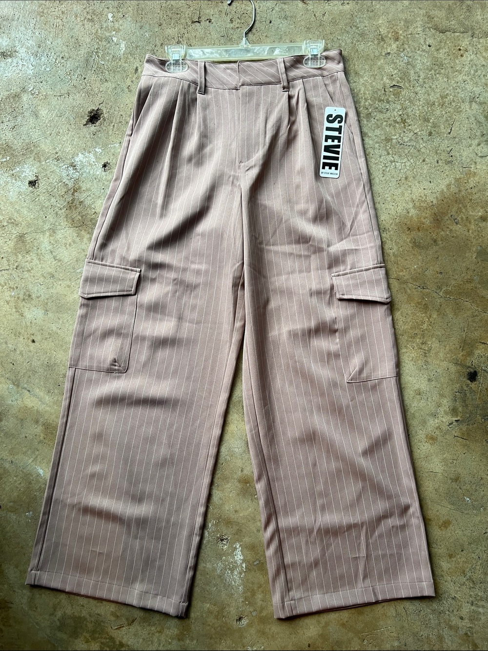 Women’s Taupe Pinstripe Cargo Pants